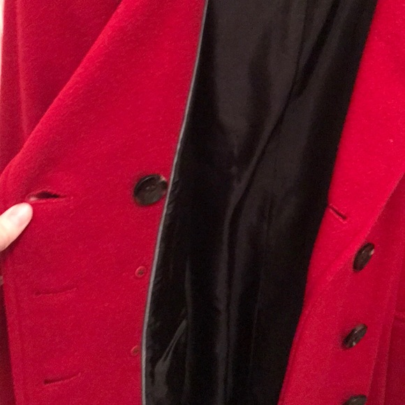 Red Calvin Klein Pea Coat - Picture 6 of 7